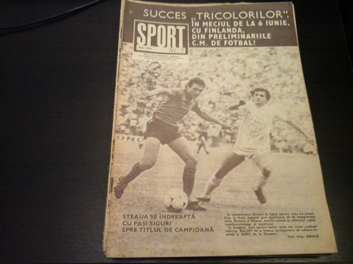 Revista Sport - Nr. 5, mai 1985, 23 pag