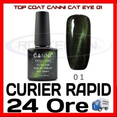 TOP COAT CANNI CAT EYE 01 VERDE 7.3ML - LUCIU FINAL - MANICHIURA GEL UV