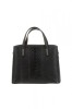Geanta de mana dama, Promesse PR0376Nero, piele naturala, negru, 27x30x14 cm, curea umar detasabila