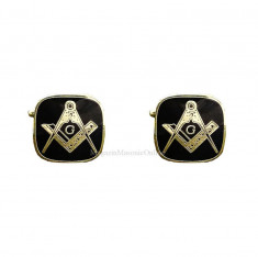 Butoni Camsa cu Simboluri Masonice auriu + negru foto