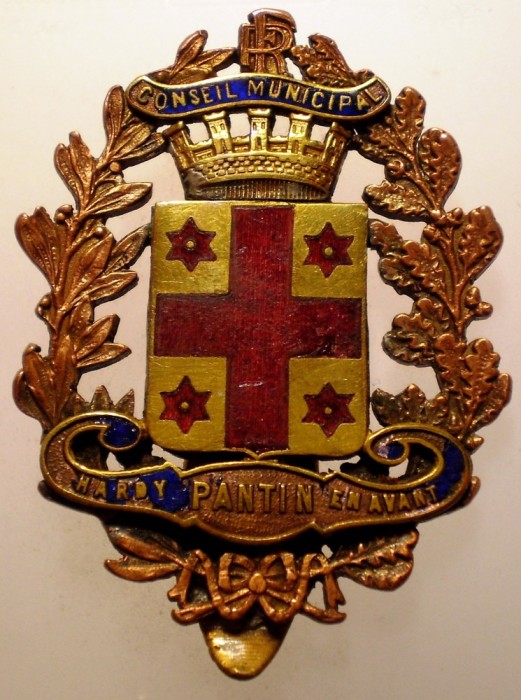 I.304 FRANTA INSIGNA CONSEIL MUNICIPAL HARDY PANTIN EN AVANT RESISTANCE 1944