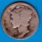 (A191) MONEDA DIN ARGINT SUA - ONE DIME 1918, MERCURY, NECURATATA