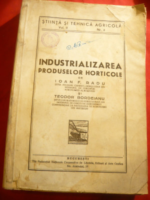 IF Radu si Th.Bordeianu -industrializarea produselor horticole vol.2-,interbelic foto