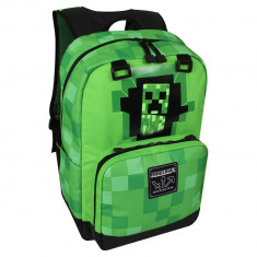 Ghiozdan Minecraft ORIGINAL Creeper Green licenta Mojang 44cm foto