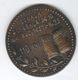 1860-1970 SCOALA GENERALA DE 10 ANI BUCURESTI Nr 23, Medalie 8 cm, Rara