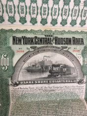 $1000 AUR SUA New York obligatiune la purtator emisa 1898 foto