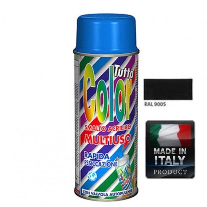 Vopsea Spray Multisuprafete Negru Lucios RAL 9005 Tuttocolor Macota 400ml Vopsea Spray Multisuprafete Negru Lucios RAL 9005 Tuttocolor Macota 400ml