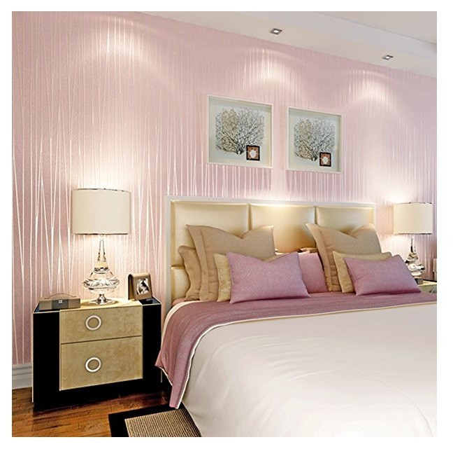 Tapet light pink design interior, 10 m X 0.53 m, 1 rola