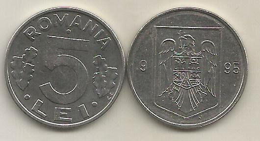 ROMANIA 5 LEI 1995 [2] VF , livrare in cartonas