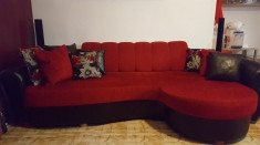 Canapea Romanita rosu cu negru foto