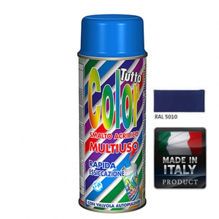Vopsea Spray Multisuprafete Albastru RAL 5010 Tuttocolor Macota 400ml Vopsea Spray Multisuprafete Albastru RAL 5010 Tuttocolor Macota 400ml
