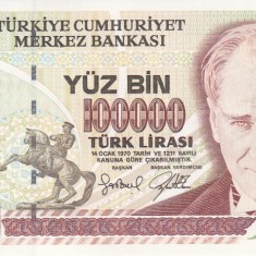 Bancnota Turcia 100.000 Lire (1997) - P206 UNC