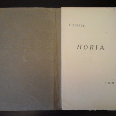 Horia - Poezii de A. Cotrus, Tipografia Olimpul, Bucuresti, 1937, 32 pag