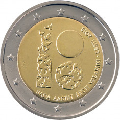 NOU - Estonia moneda 2 euro 2018 - 100 ani Independenta - UNC foto