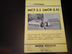 Pliant specificatii tehnice MCT - 2,5 (MCR-2,5) - rom/engl/fr/sp, 2 p fata verso foto