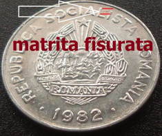 Moneda 25 Bani - RS ROMANIA, anul 1982 *cod 4772 --- A.UNC + MATRITA FISURATA foto