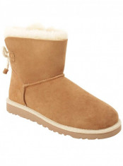 Cizme Piele Tip UGG Camel Model Scurt Siret foto