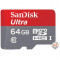 SanDisk microSDHC Ultra Android 64GB 80MB-s Class 10 UHS-I + SD Adapter SDSQUNC-064G-GN6MA Gri