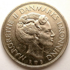 DANEMARCA , Margrethe II , 1 KRONE 1983 , DIAMETRU 26mm. foto