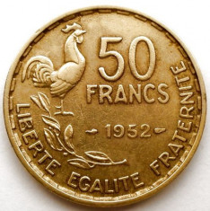 FRANTA , 50 FRANCS 1952 , COCOSUL GALIC , URIASA 27mm. foto