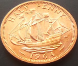Moneda HALF PENNY - MAREA BRITANIE / ANGLIA, anul 1964 *cod 1103 - UNC, Europa