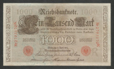 GERMANIA 1000 1.000 MARK MARCI 1910 [32] Stampila Rosie, Litera R , P-44b/5 , XF foto