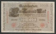 GERMANIA 1000 1.000 MARK MARCI 1910 [24] Stampila Rosie, Litera J, P-44b/3 , VF+ foto