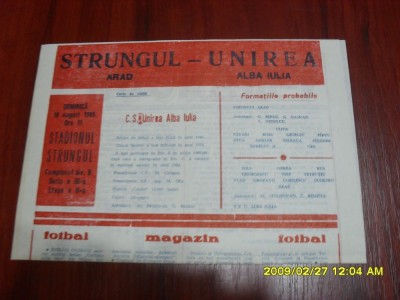 program Strungul Arad - Unirea Alba I. foto