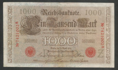 GERMANIA 1000 1.000 MARK MARCI 1910 [34] Stampila Rosie, Litera Z , P-44b/1, XF+ foto