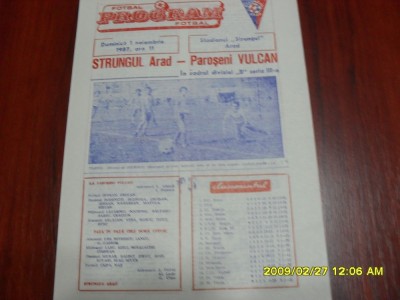 program Strungul Arad - Paroseni Vulcan foto