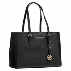 Michael Kors Jet Set Travel piele geanta pe umar neagra foto