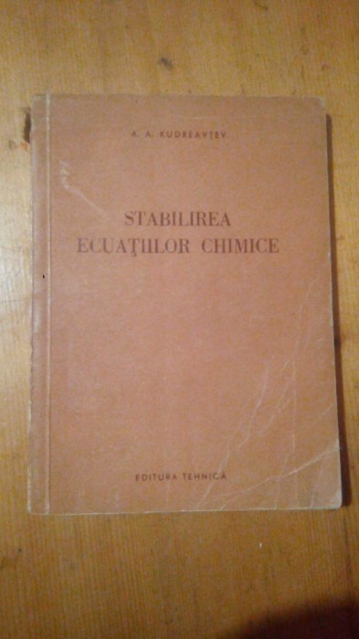 Stabilirea ecuatiilor chimice-A.A.Kudreavtev