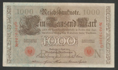 GERMANIA 1000 1.000 MARK MARCI 1910 [28] Stampila Rosie, Litera N , P-44b/3 , XF foto