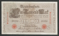 GERMANIA 1000 1.000 MARK MARCI 1910 , Stampila Rosie , Litera S [1] P-44b/5 , VF foto