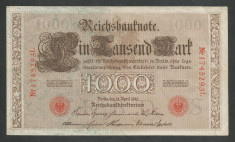 GERMANIA 1000 1.000 MARK MARCI 1910 [19] Stampila Rosie , Litera S , VF foto