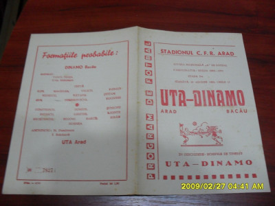 program UTA - Dinamo Bacau foto