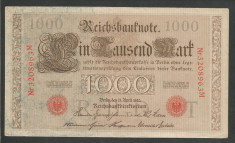 GERMANIA 1000 1.000 MARK MARCI 1910 [15] Stampila Rosie , Litera T , XF foto