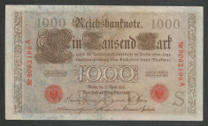 GERMANIA 1000 1.000 MARK MARCI 1910 [7] Stampila Rosie, Litera S , P-44b/1 , VF foto