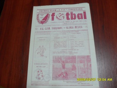 program CFR Timisoara - Gloria Resita foto