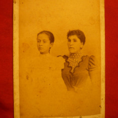 Fotografie- Mama si Fiica - foto Waisman- Bucuresci ,sec.XIX ,dim.= 6,5x10,5 cm