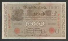 GERMANIA 1000 1.000 MARK MARCI 1910 [17] Stampila Rosie , Litera U, P-44b/5, VF+ foto