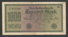 GERMANIA 1000 1.000 MARK MARCI 1922 [8] P-76a/2 , Filigran: Hakensterne , VF foto