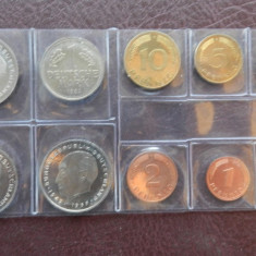Set monede 1982 Germania, F, Stuttgart, lot 9 buc. UNC