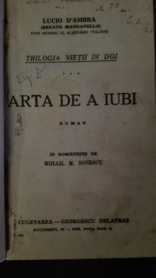 Arte de a iubii -Lucio d Ambra foto