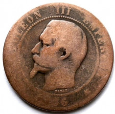 FRANTA , NAPOLEON III , 10 CENTIMES 1856 K , Bordeaux Mint , 31mm. foto