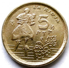 SPANIA , 5 PESETAS 1996 , LA RIOJA , DESIGN UNIC ! foto