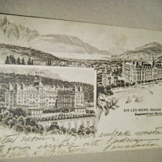 Aix-les-Baines (Savoie) Hotel Bernascon1912 vedere veche 14/9 cm. Franta.