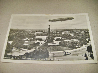 L.Z.127 Graf Zeppelin Piatia Republicii, Berlin, Germania vedere veche. foto