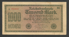 GERMANIA 1000 1.000 MARK MARCI 1922 [13] P-76b , Filigran : Dornen , XF foto