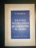 F. I. HASHACIH - DESPRE POSIBILITATA DE CUNOASTERE A LUMII, Alta editura